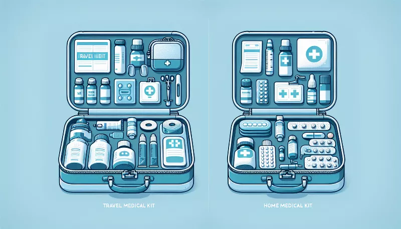 How do travel medical kits differ from home medical kits?